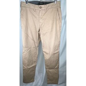 Express Hyper Stretch Slim Fit Chino Pants Khaki Tan Casual Work Trousers 30x32